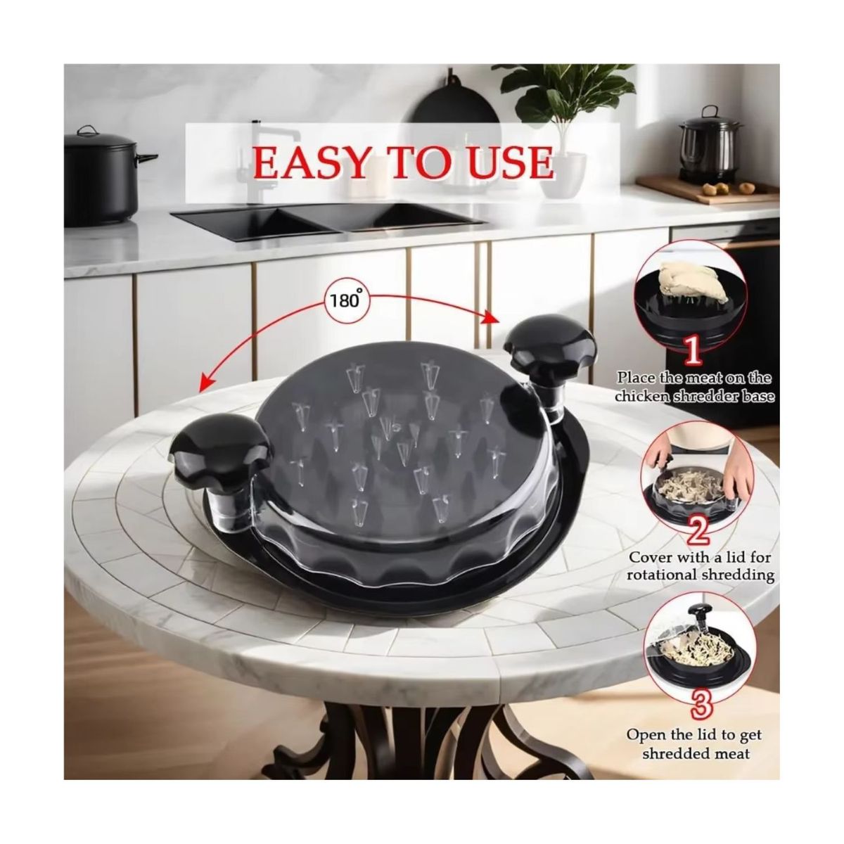 OEM - Deshilachador triturador de Pollo Carne y Verduras  Giratorio Manual