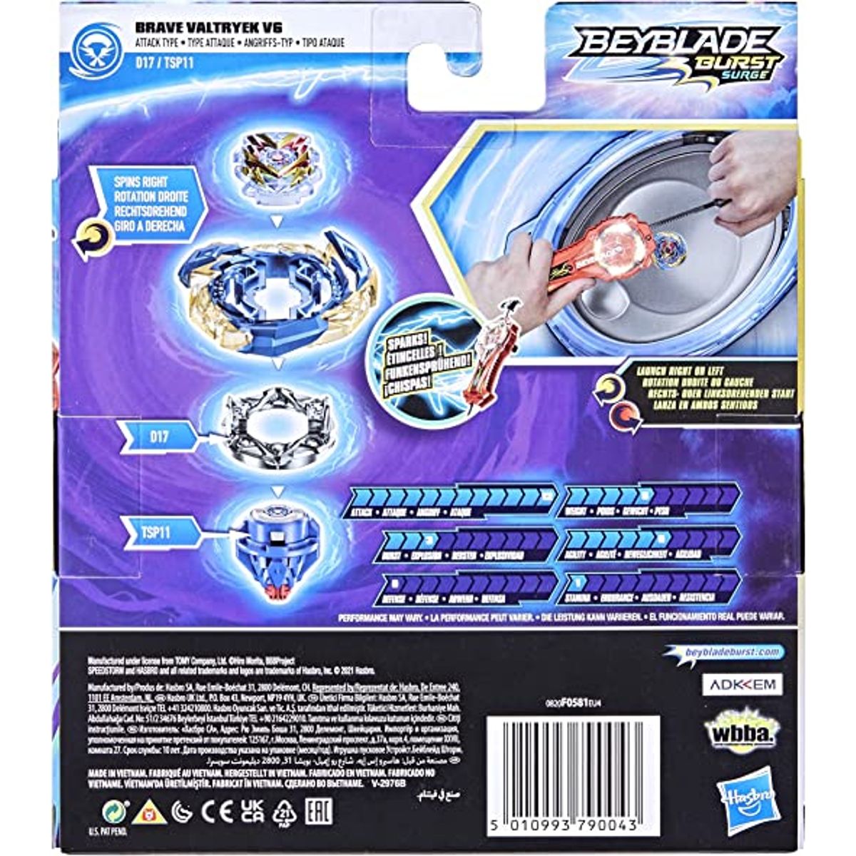 TAKARA TOMY - BEYBLADE BRAVE VALTRYEK V6 INCLUYE LANZADOR SACA CHISPAS