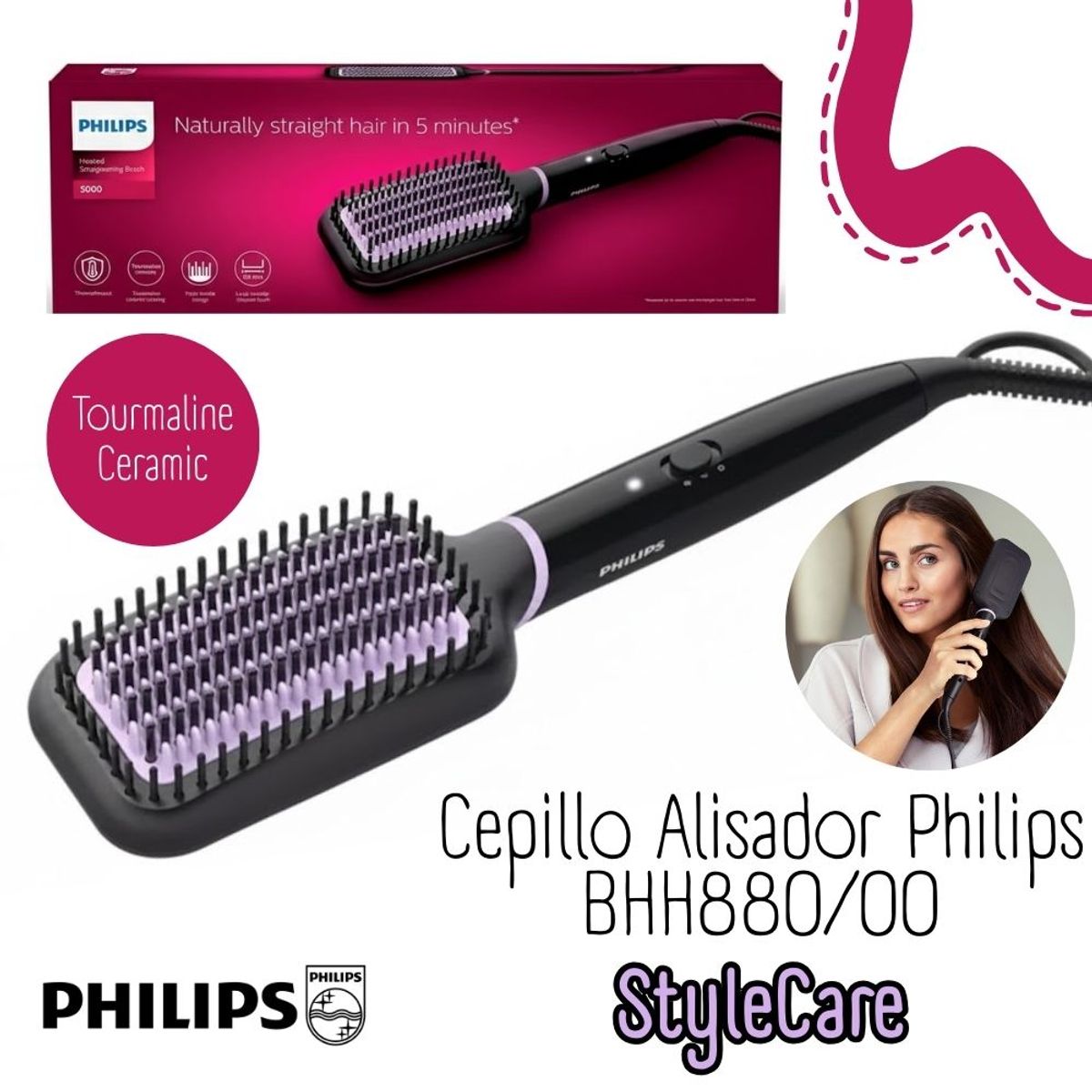 PHILIPS - Cepillo Alisador Philips StyleCare BHH880-00