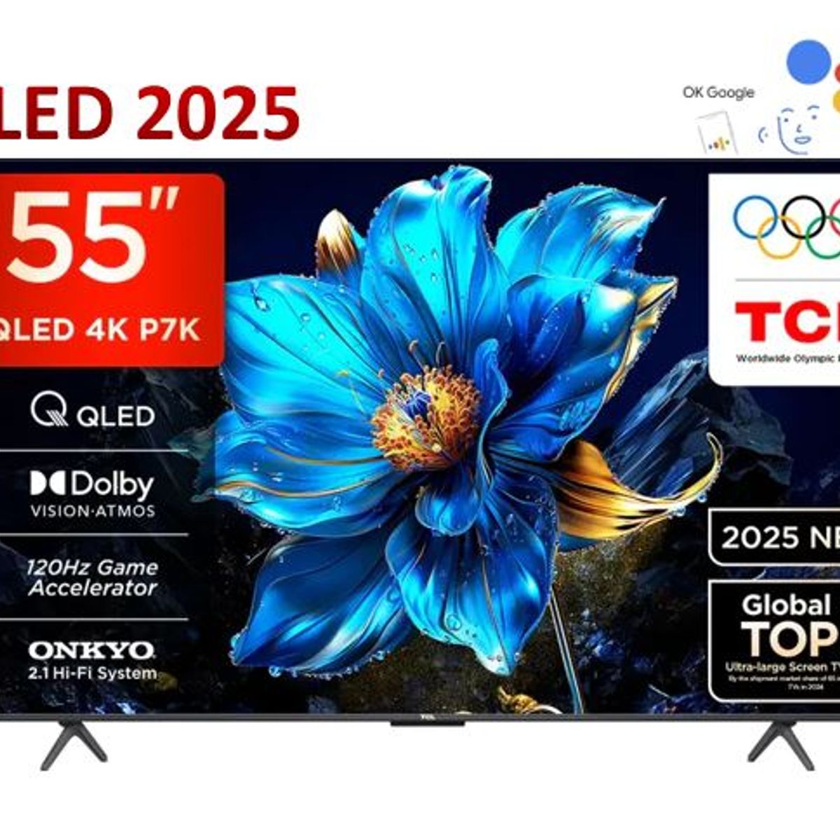 TCL - Televisor Smart UHD 4K 55 pulgadas TCL QLED 55P7K