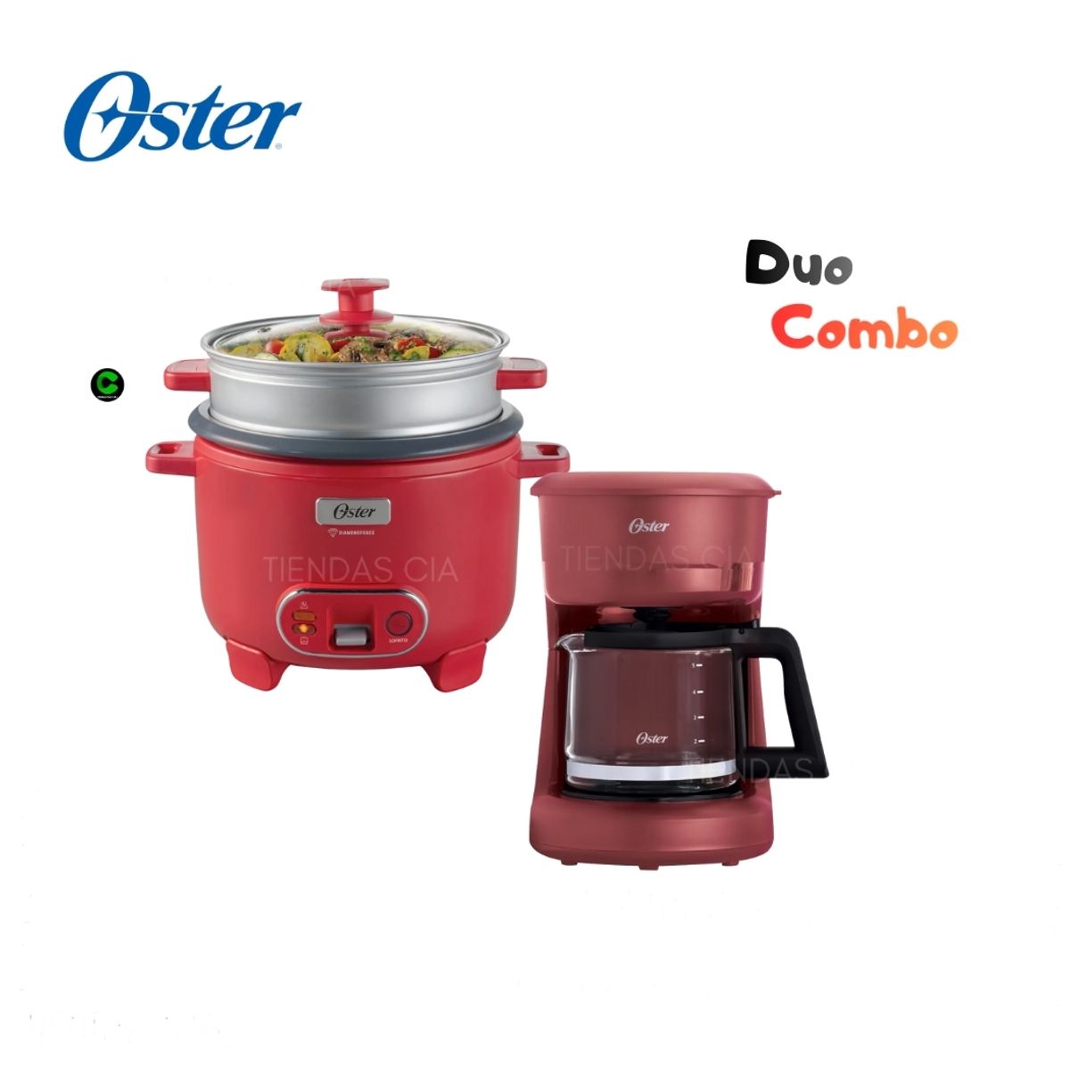 OSTER - Combo Oster Cafetera BVSTDCS51R y Olla Arrocera