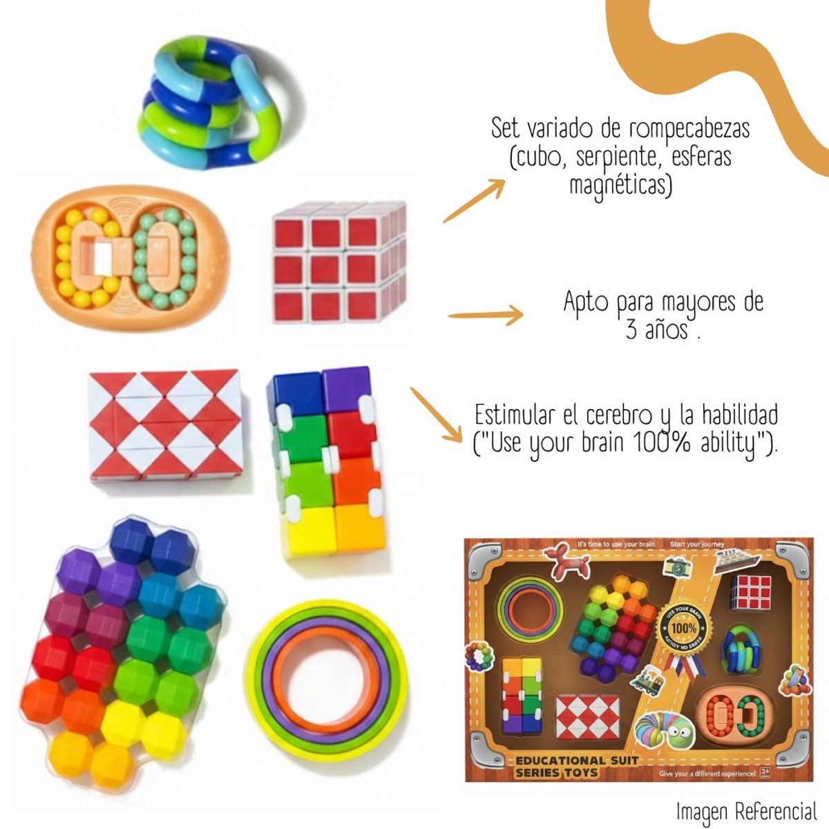 GENERICO - Set de 7 Juguetes Sensoriales Educativos