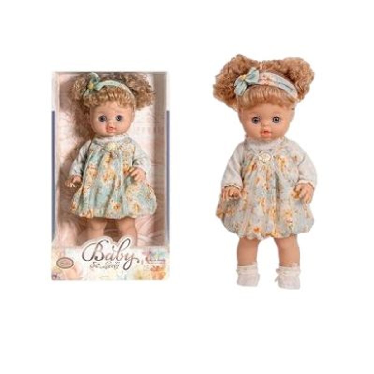 GENERICO - Muñeca Baby Doll con Vestido Floral y Accesorios