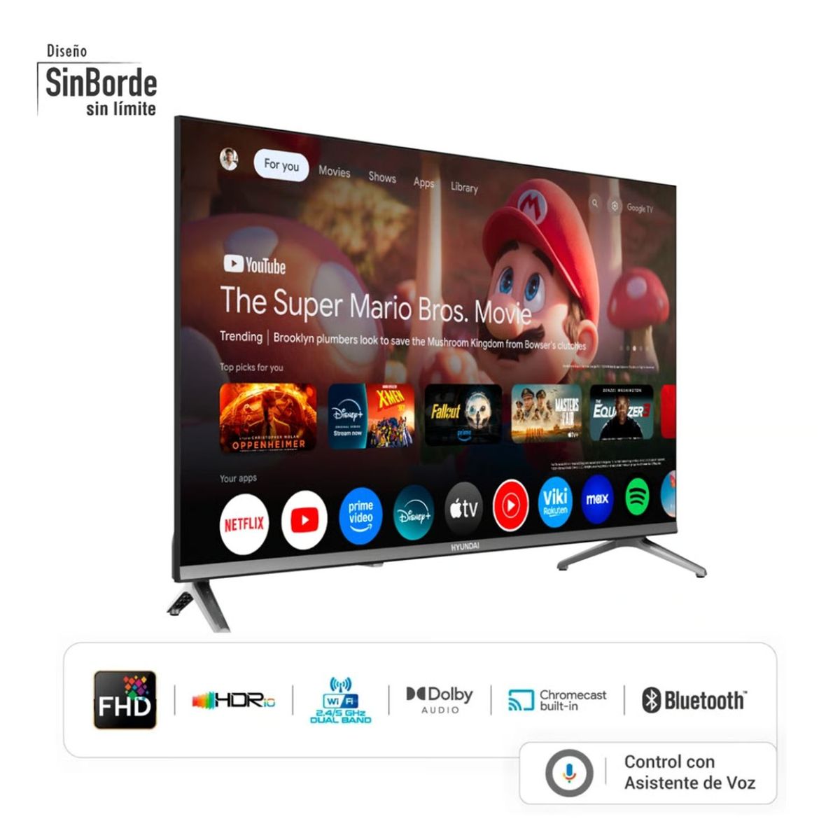 HYUNDAI - TELEVISOR HYUNDAI 43 QLED SMART TV GOOGLE TV FHD HYLED4326QG