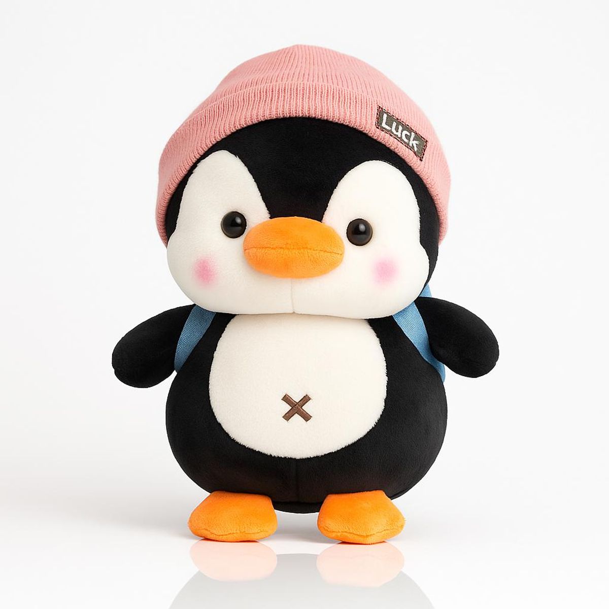 GENERICO - Peluche Pingüino con Gorro y Mochila  Suave tierno y perfecto para regalar