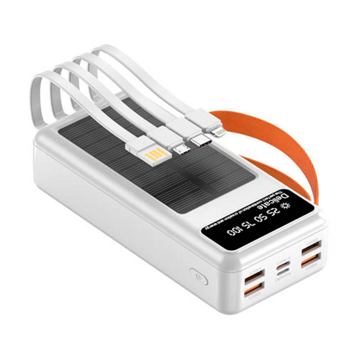 OEM - Cargador Portátil Solar Power Bank 25000 mAh Blanco