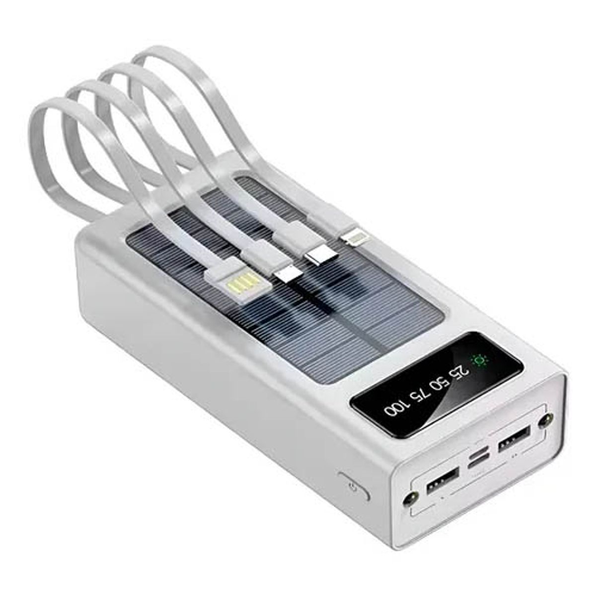 OEM - Cargador Portátil Solar Power Bank 25000 mAh Blanco