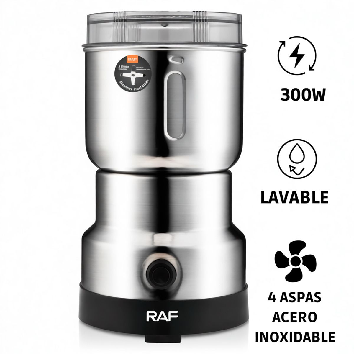 RAFF - Molinillo Cafe Raf R7114 Eléctrico De Café Y Granos 300w