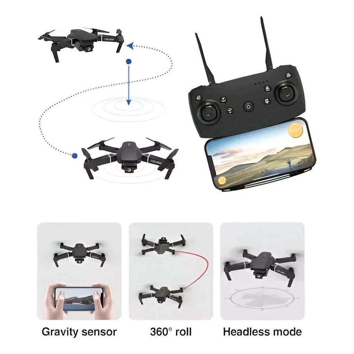 GENERICO - Drone E88 PRO  GPS Camara Dual UHD Novedad Juguete