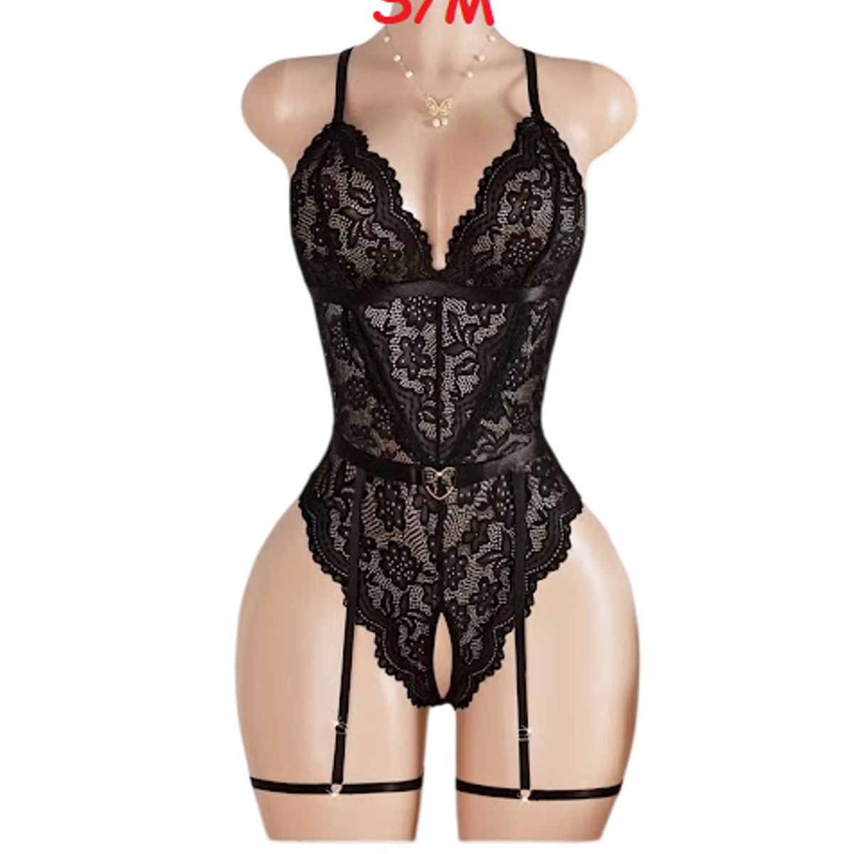 GENERICO - BODY LENCERIA DE ENCAJE SIEMPRE LISTA CON ARNES