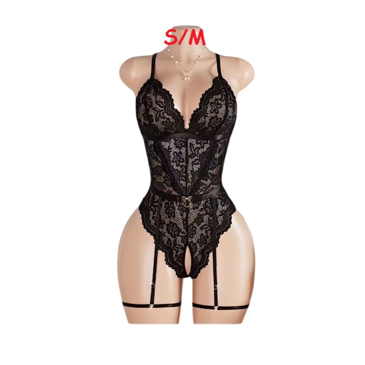 GENERICO - BODY LENCERIA DE ENCAJE SIEMPRE LISTA CON ARNES