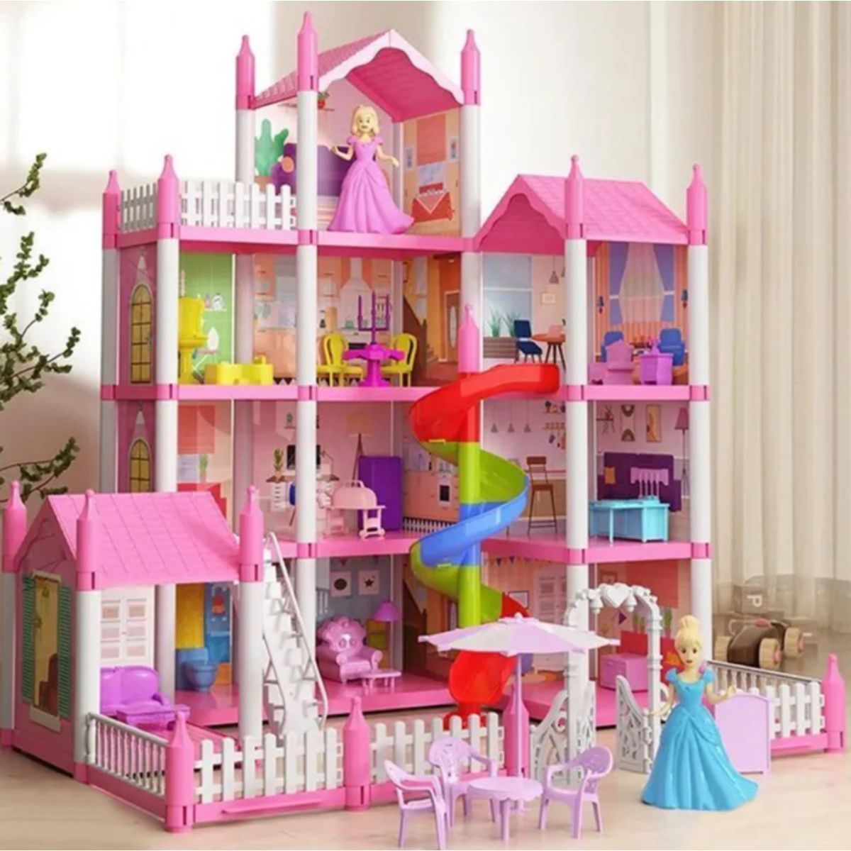 GENERICO - JUGUETE CASTILLO DE PRINCESAS 215 PIEZAS CON LUZ