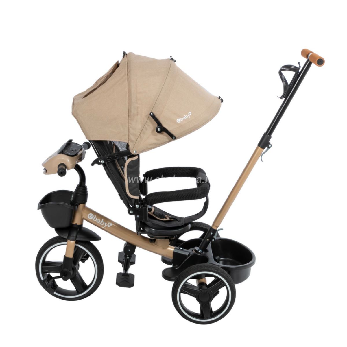 EBABY - Triciclo para niños Musical con Cabecera Acolchada Legend Beige