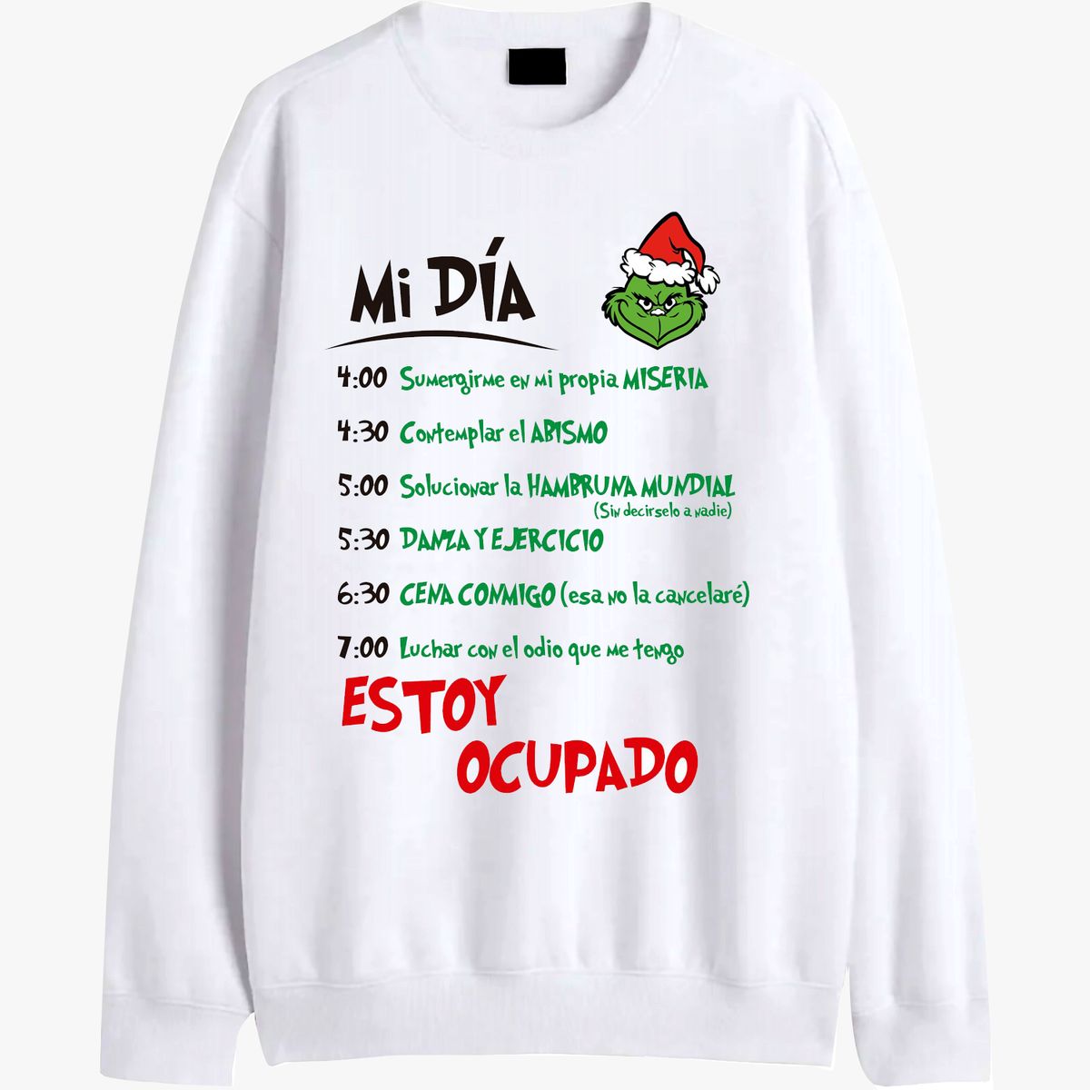 GENERICO - Polera Cuello Redondo Grinch - Modelo Grinch Mi dia