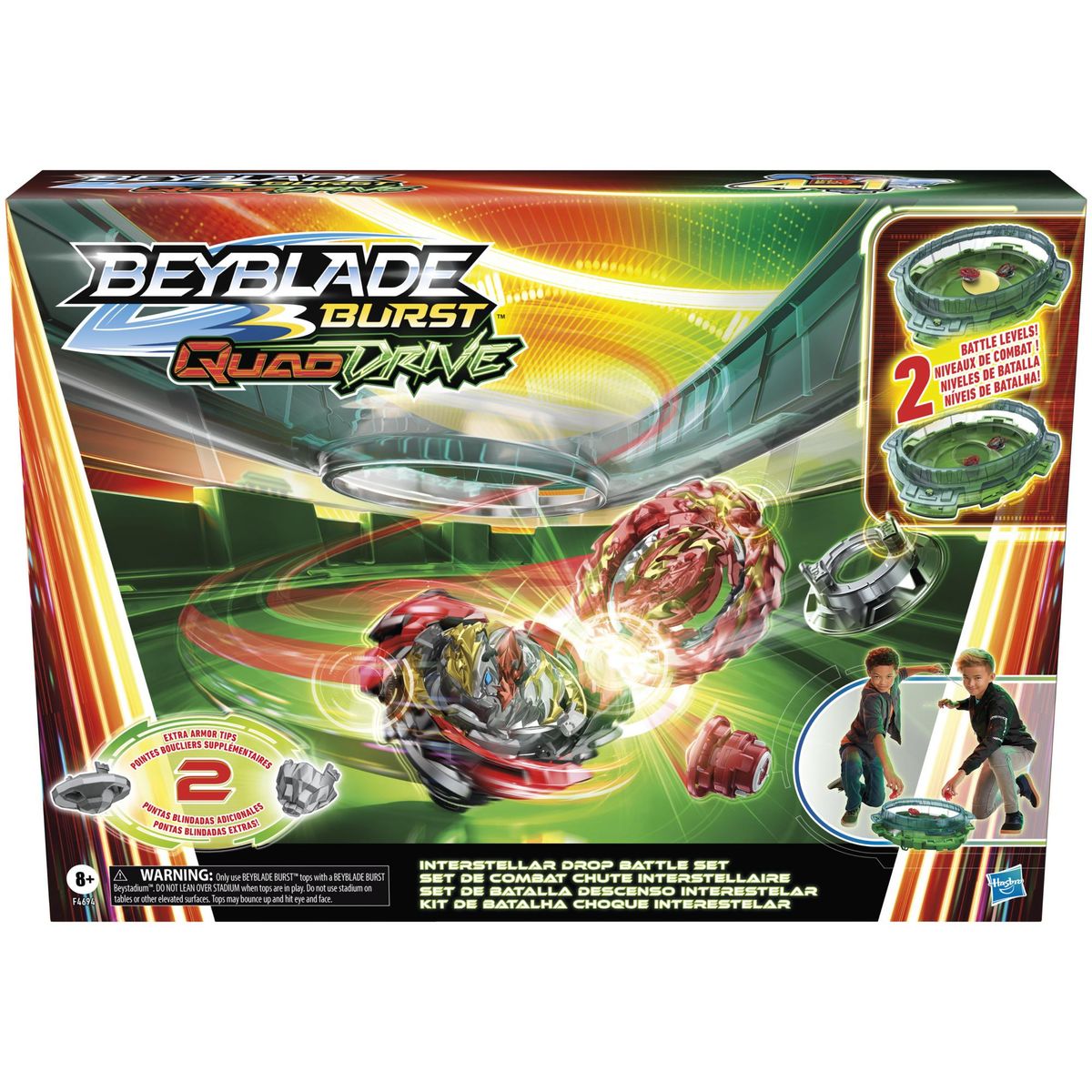 TAKARA TOMY - SET ESTADIO BEYBLADE QUADDRIVE INTERSTELLAR DROP 2 PISOS