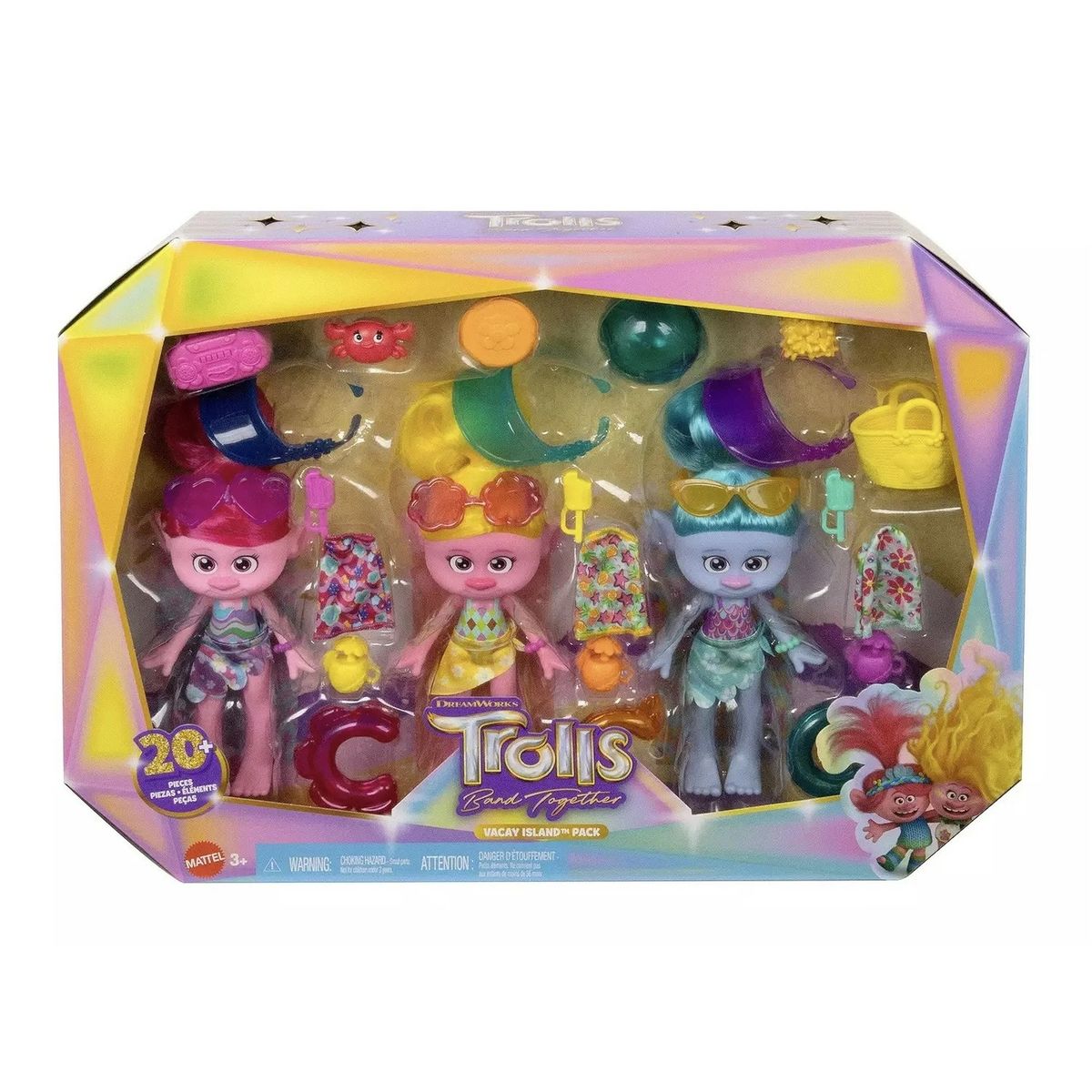 Dreamworks - Set de 3 muñecas Trolls  Para Niñas