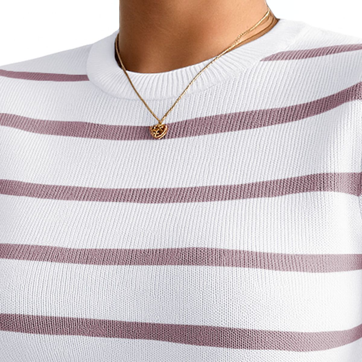 GENERICO - Polo Mujer 359G Ross-17 Polo Rayas Manga Corta Hilo Tacto Color Api