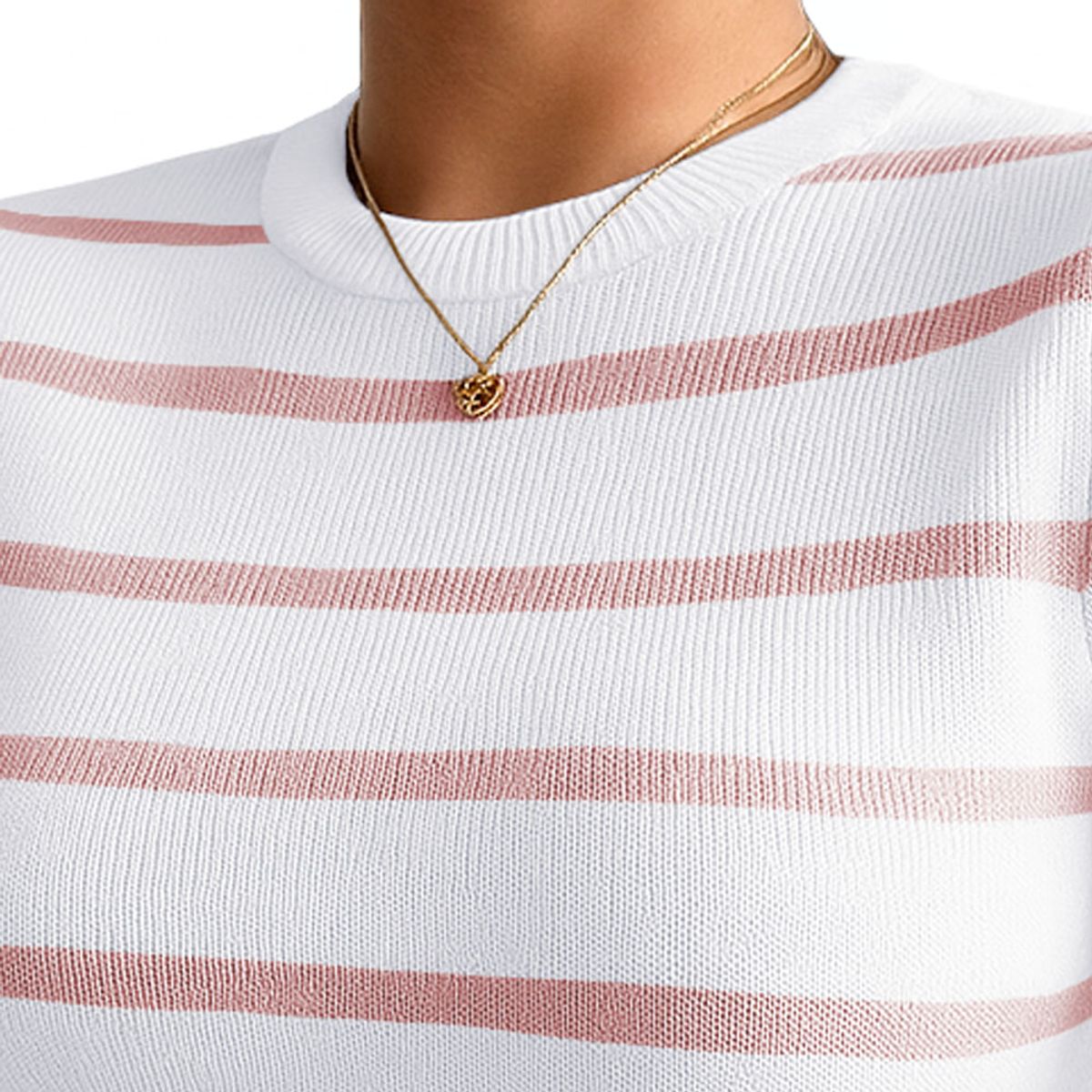 GENERICO - Polo Mujer 359G Ross-17 Polo Rayas Manga Corta Hilo Tacto Color Rosa