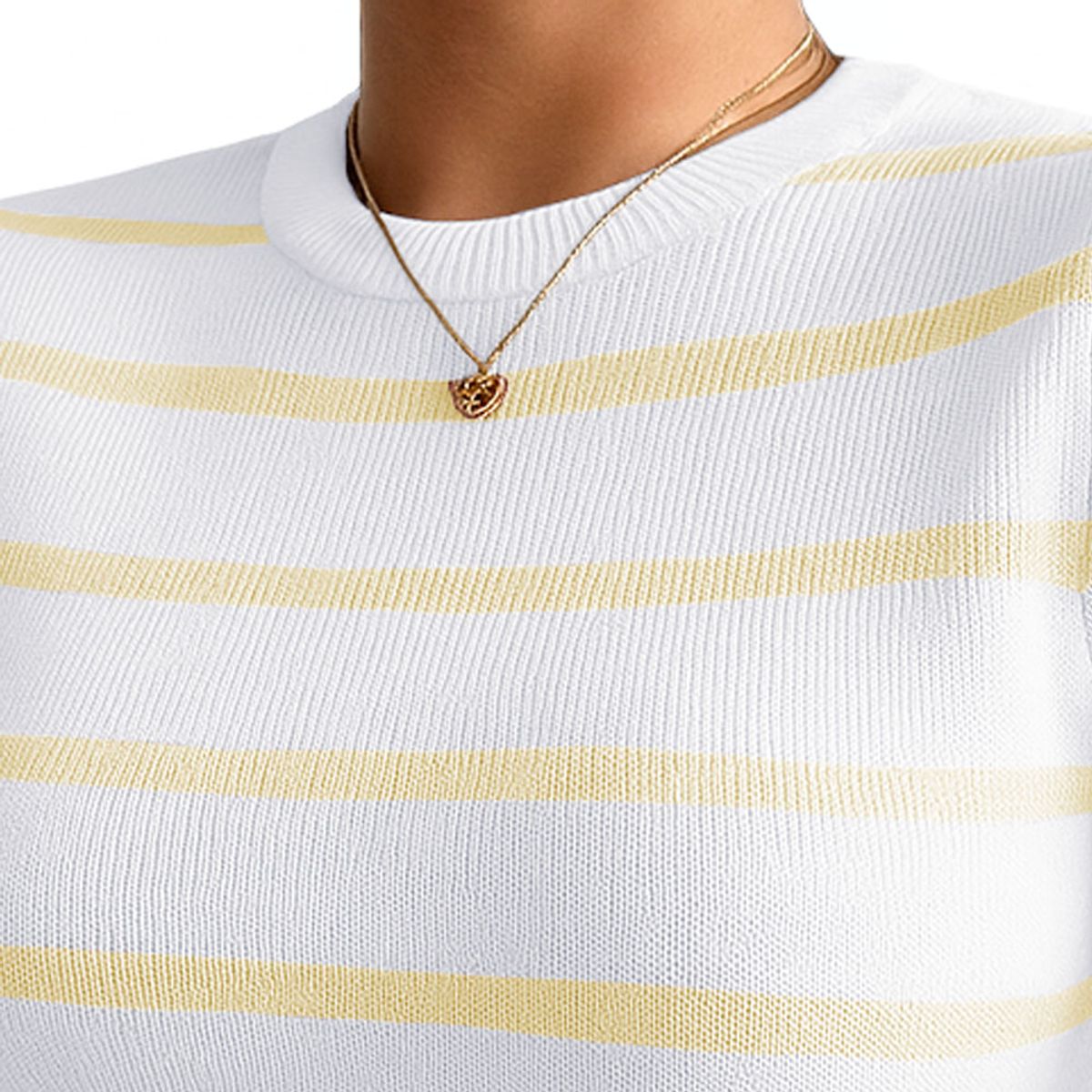 GENERICO - Polo Mujer 359G Ross-17 Polo Rayas Manga Corta Hilo Tacto Color Amarillo