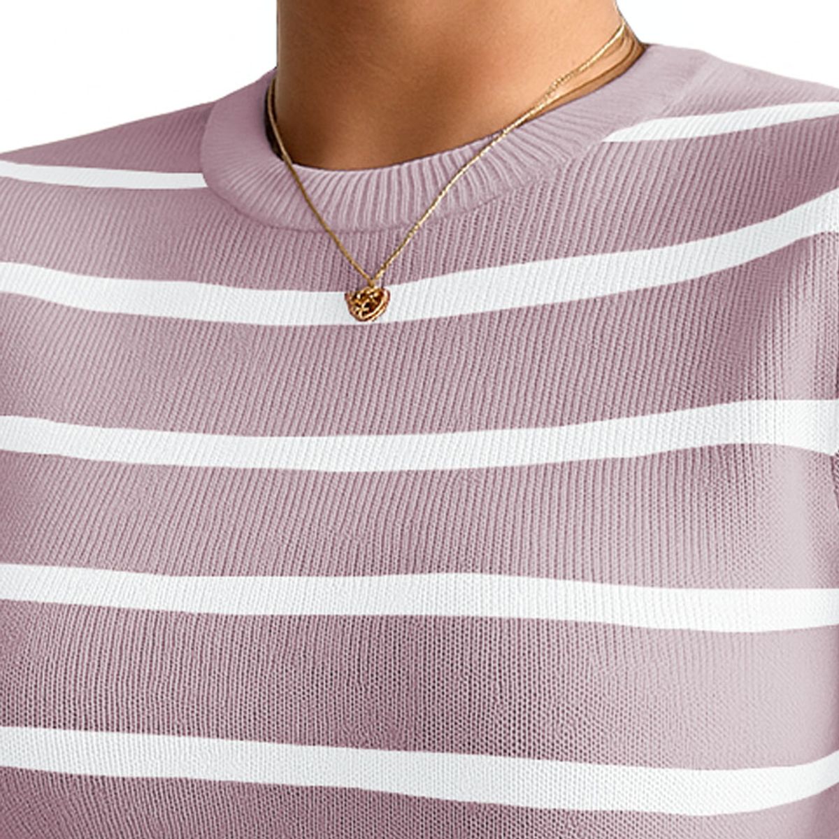 GENERICO - Polo Mujer 359G Ross-17 Polo Rayas Gruesas Manga Corta Hilo Tacto Color Api