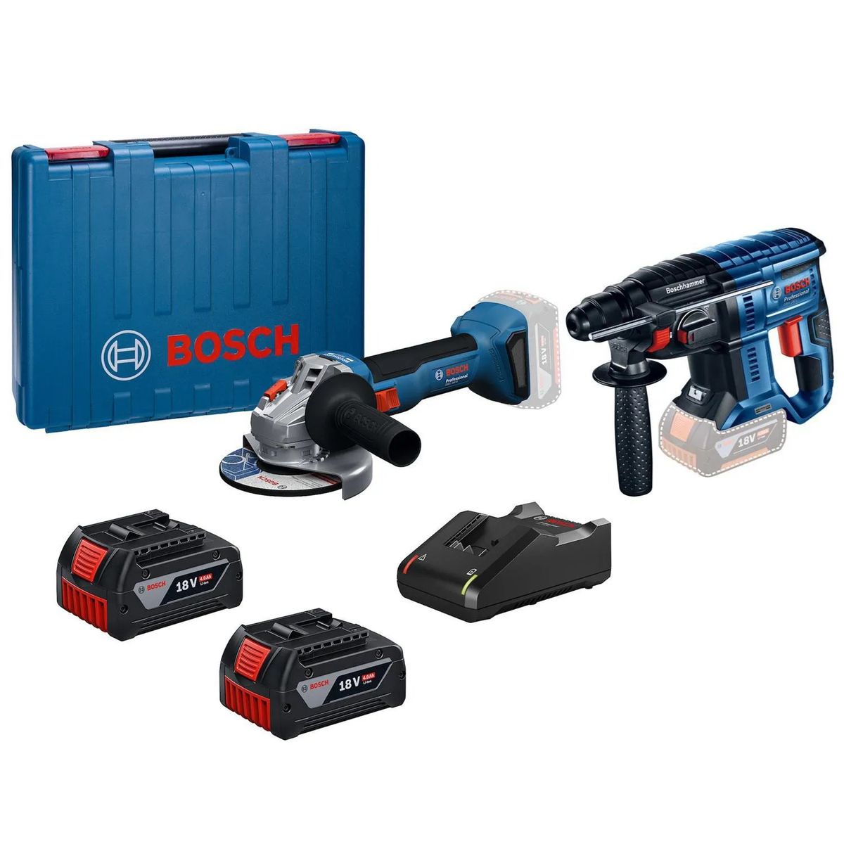 BOSCH - Amoladora GWS 18V y Rotomartillo GBH 180 Inalambrico Bosch