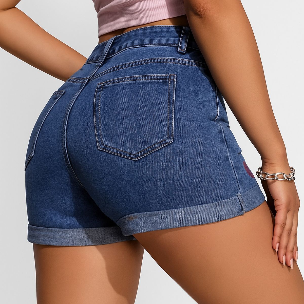 FRANDING - Short vaquero alto de mujer