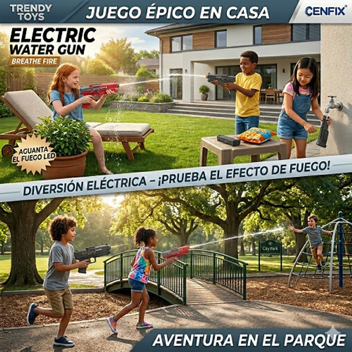 PISTOLA DE JUGUETE LANZA AGUA CON TRACER DE LUCES RBG  NEGRO, marca GENERICO - Foto 2