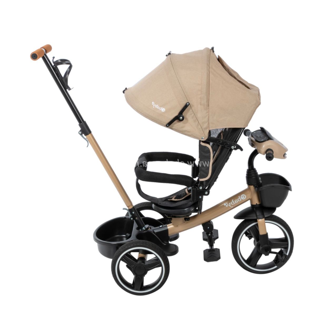 EBABY - Triciclo Musical y luces con Cabecera Acolchada Legend Beige