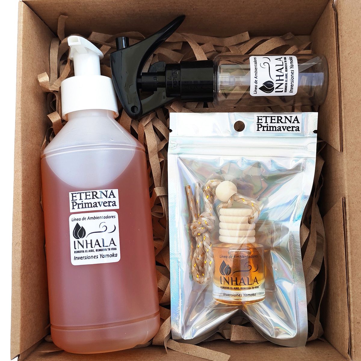 GENERICO - PACK PREMIUM AMBIENTADOR + RECARGA PARA AUTO ETERNA PRIMAVERA INHALA