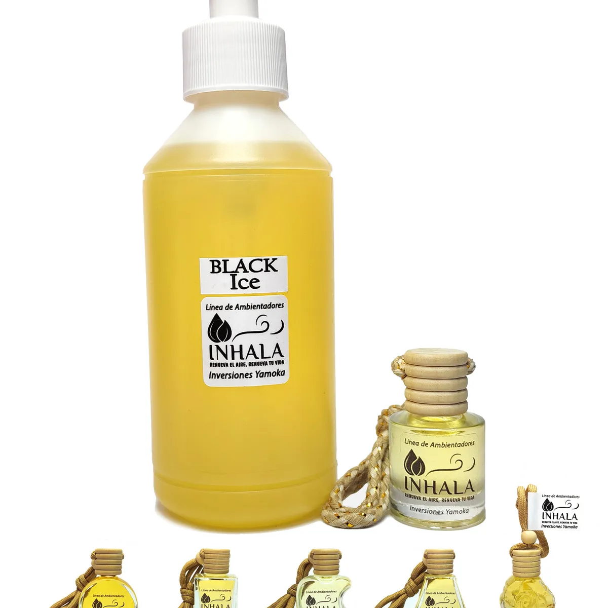 GENERICO - PACK PREMIUM AMBIENTADOR + RECARGA PARA AUTO BLACK ICE INHALA