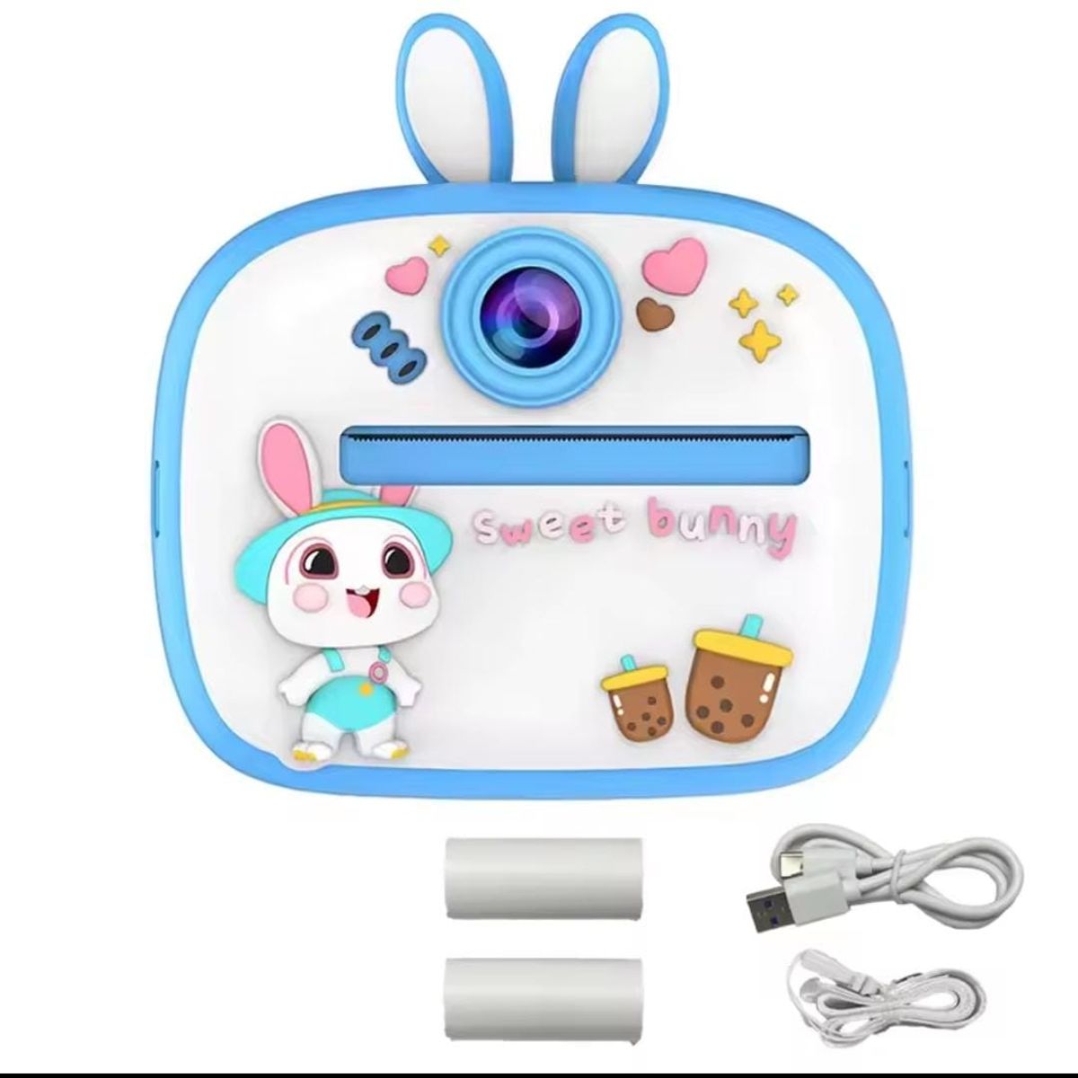 GENERICO - Camara Digital para Niños  Diseño de Conejo  Impresion instantanea y Juegos Didacticos