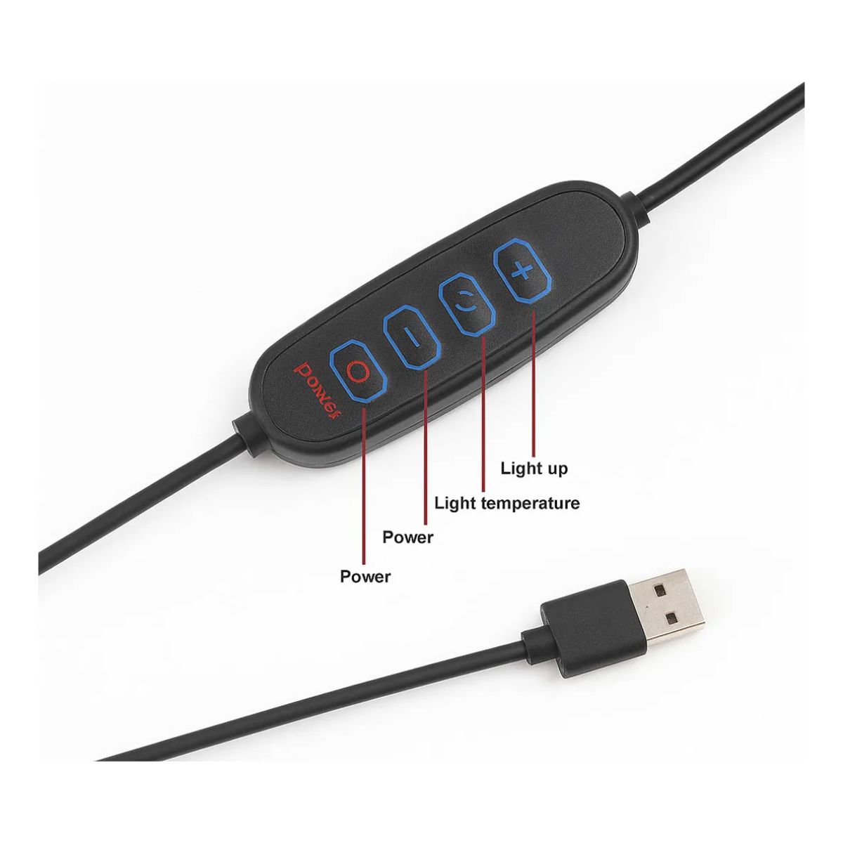 GENERICO - Soporte de Mesa Escritorio para 2 Celulares Aro LED