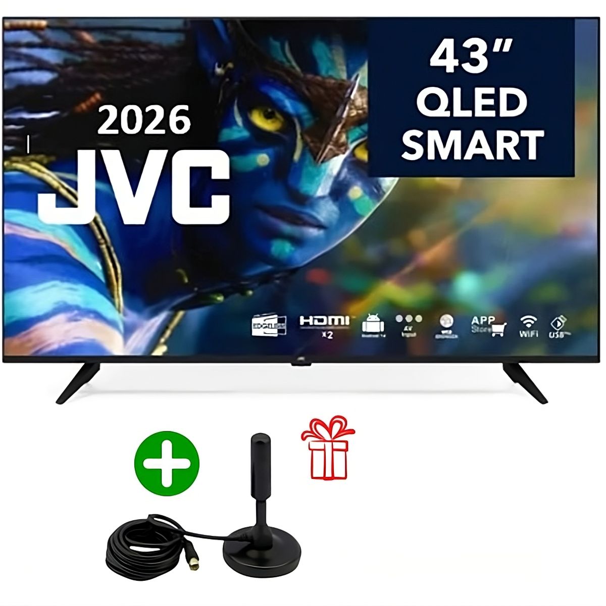 GENERICO - Televisor Jvc 43" Qled 4k Google Tv Smart Tv 2025 + ANTE DIGITAL