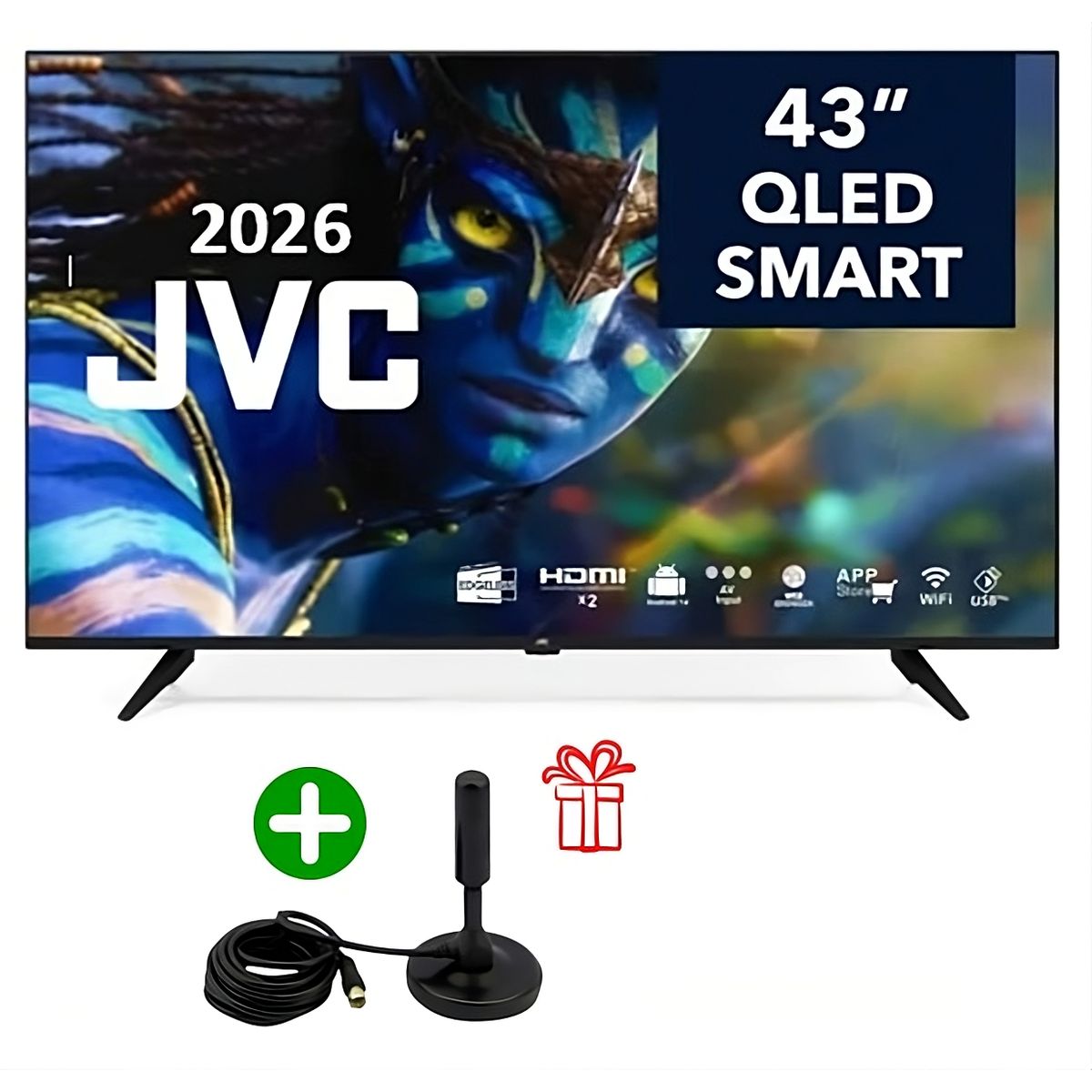 GENERICO - Televisor Jvc 43" Qled 4k Google Tv Smart Tv 2025 + ANTE DIGITAL
