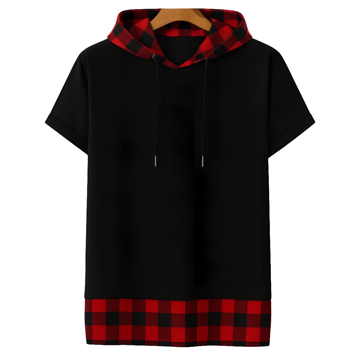 GENERICO - Polo Hombre Oversize Capucha Cuadros
