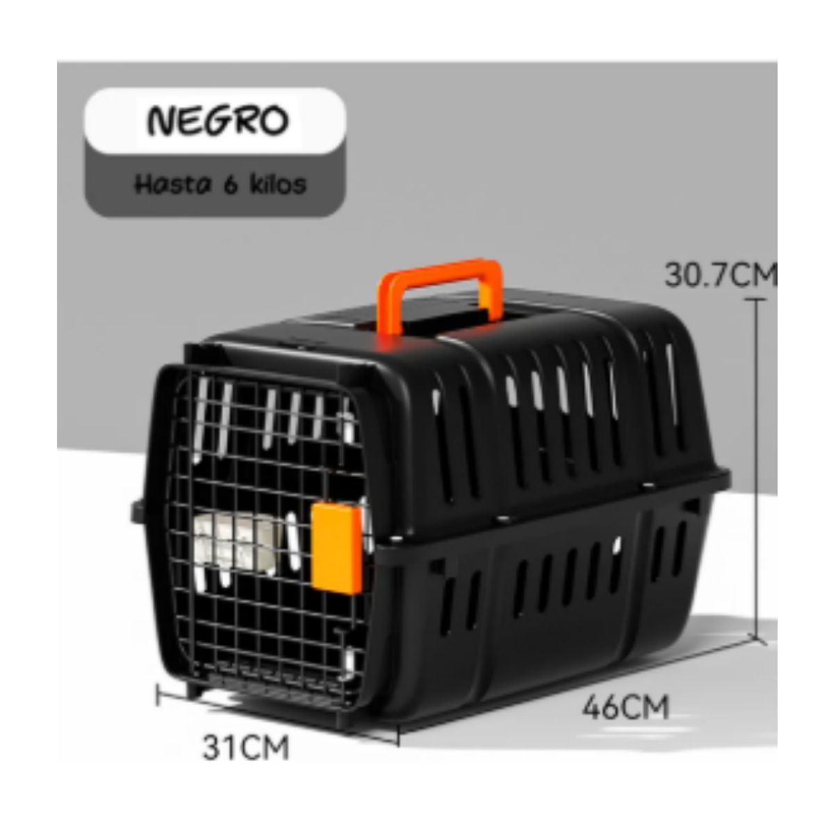 PET MOOD - Transportador Para Gatos Incluye Piso y Bebedero Color Negro