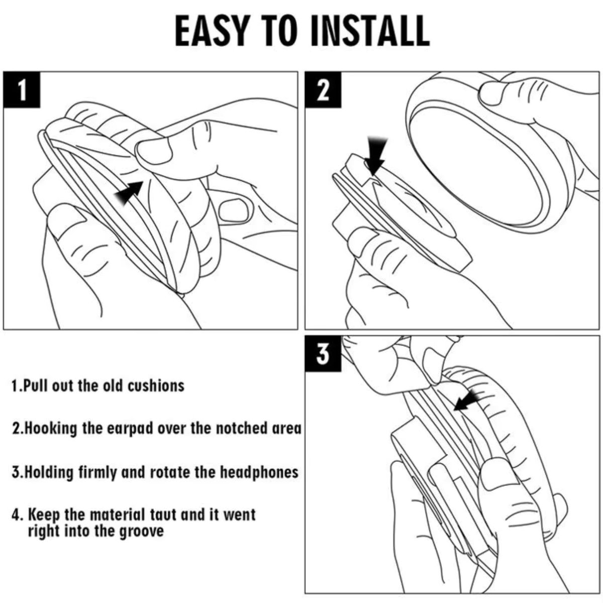 GENERICO - Cojín de Vincha para Bose Qc25 Qc35 QC35II Fácil Instalación gris