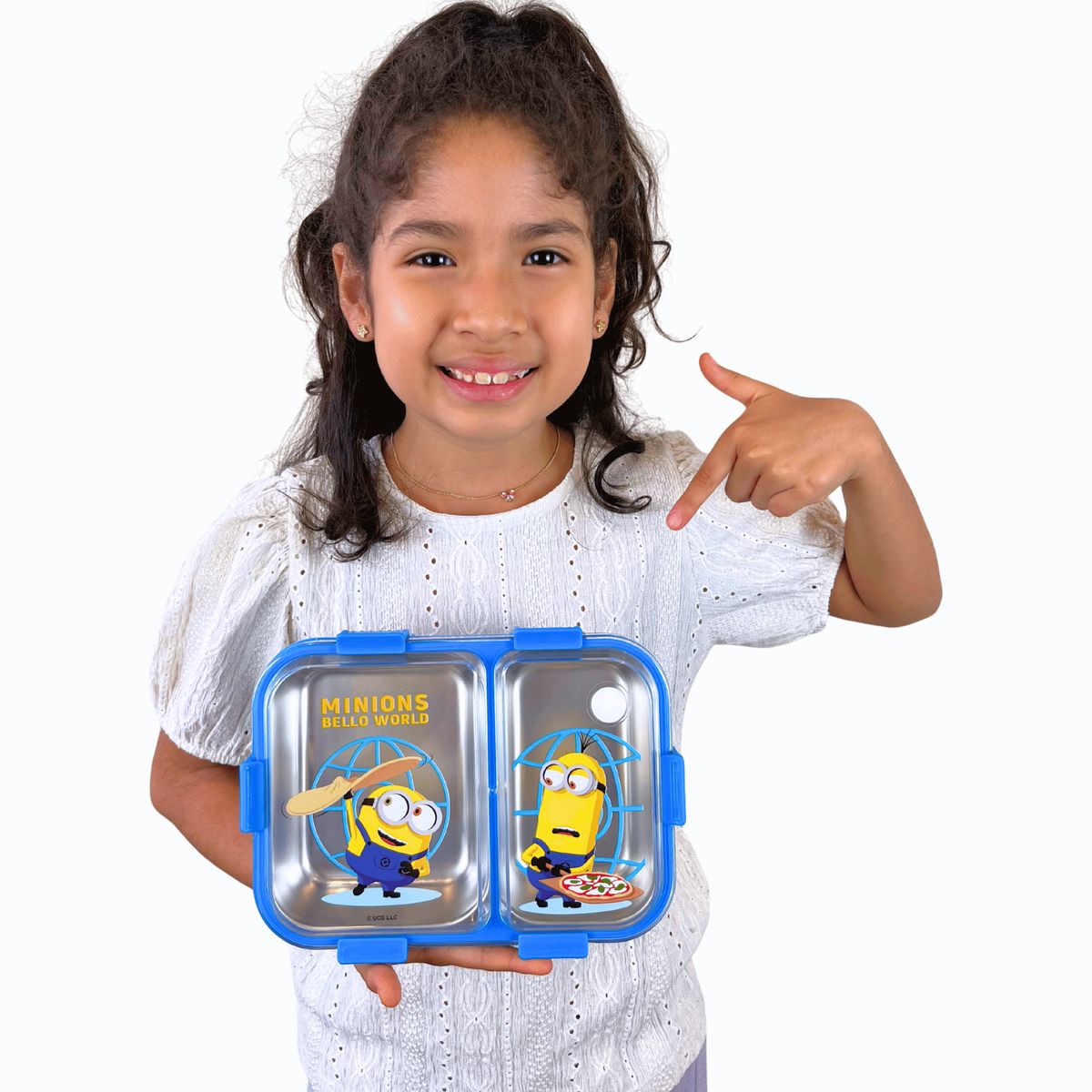 UNIVERSAL STUDIOS - Táper Térmico MINIONS Acero Inoxidable 2 Divisiones