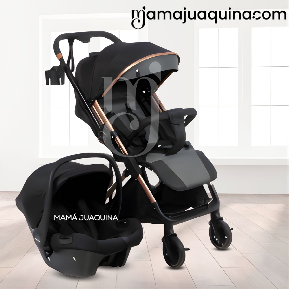 BABY - Coche Maleta Travel System «WIN PRO» con Portabebé Gray