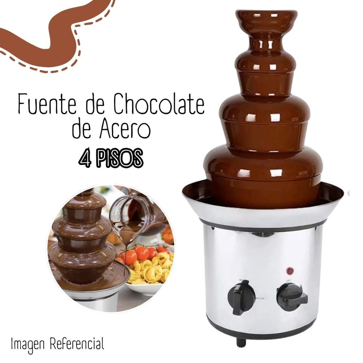GENERICO - Fuente de Chocolate de 4 pisos