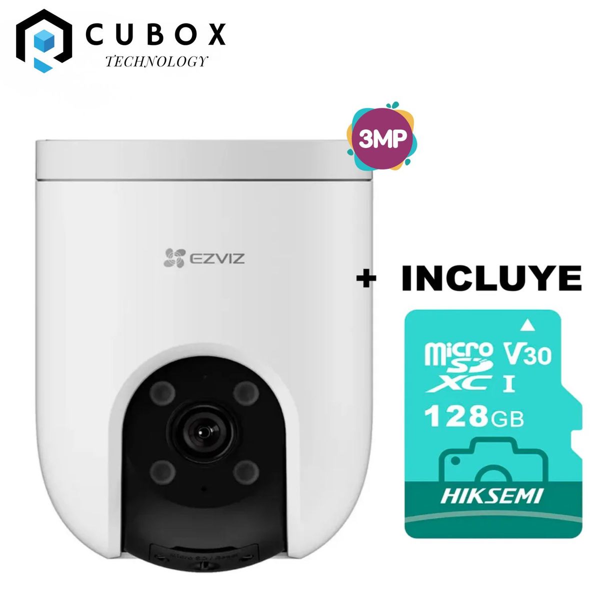 Ezviz - Cámara WiFi EZVIZ H8c Pro 2K 3MP Full Color + Micro Sd 128gb