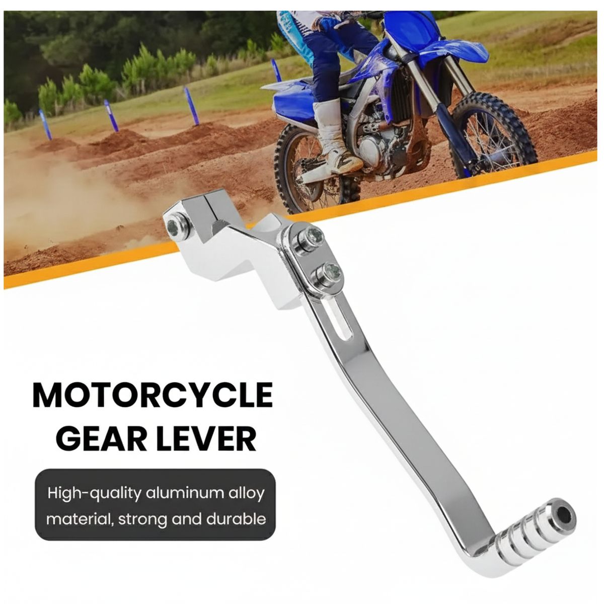 JET - Palanca De Cambios Para Moto Aluminio Silver Reforzada