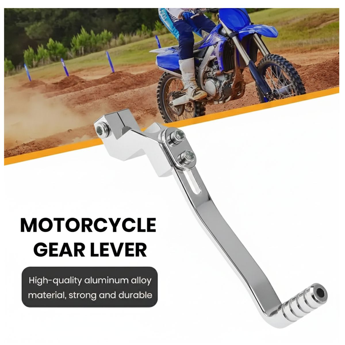 JET - Palanca De Cambios Para Moto Aluminio Silver Reforzada