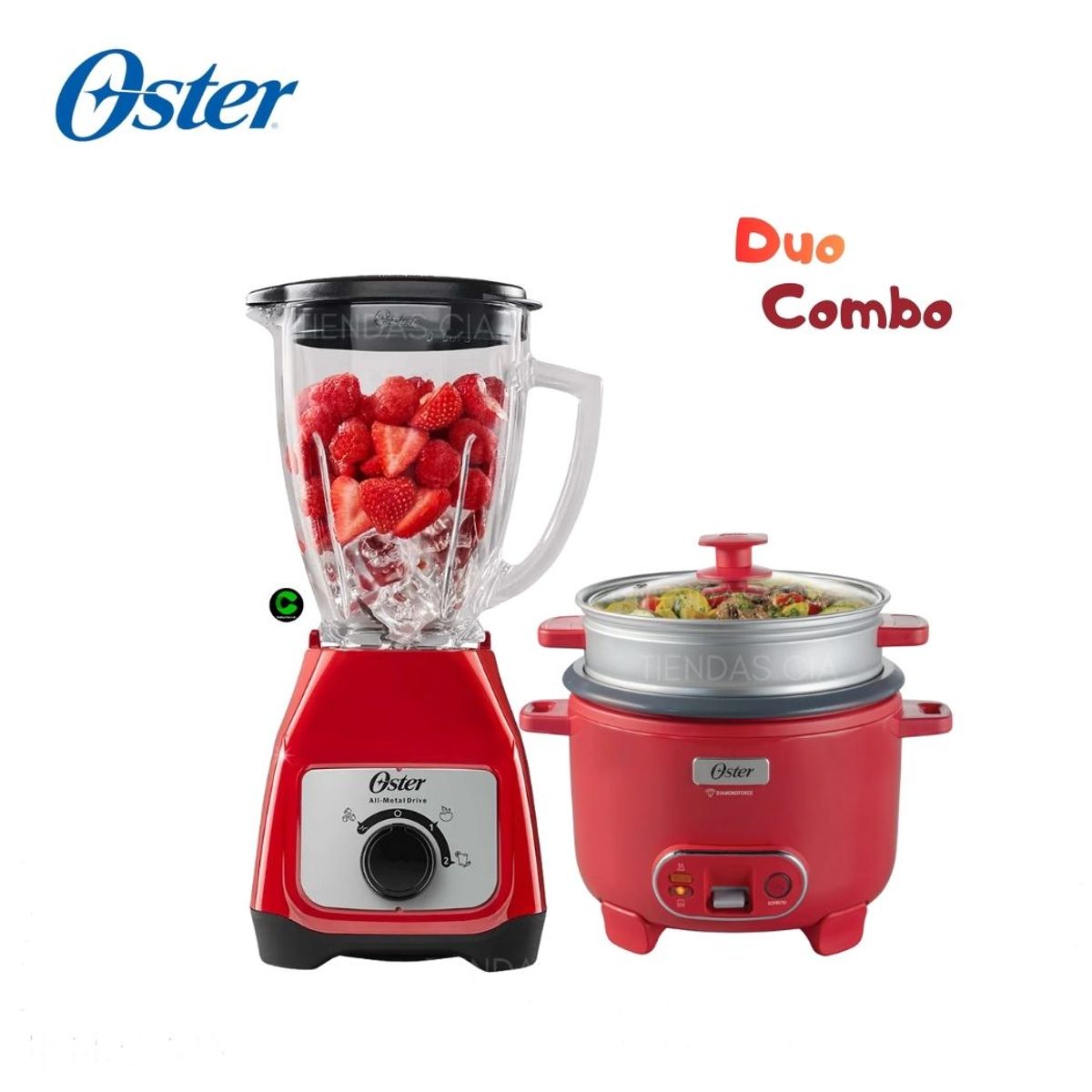 OSTER - Combo Oster Licuadora BLSTKAGRRD y Arrocera CKSTRC10DFPNK