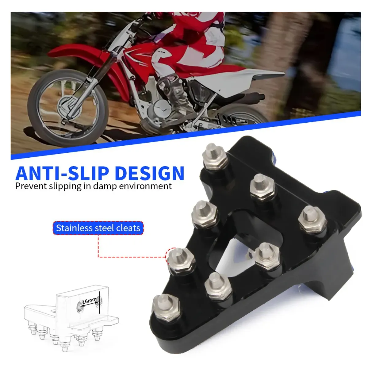 GENERICO - Pedal De Freno Trasero Para Motocicleta Aluminio Negro Enduro Pit Bike Motocross