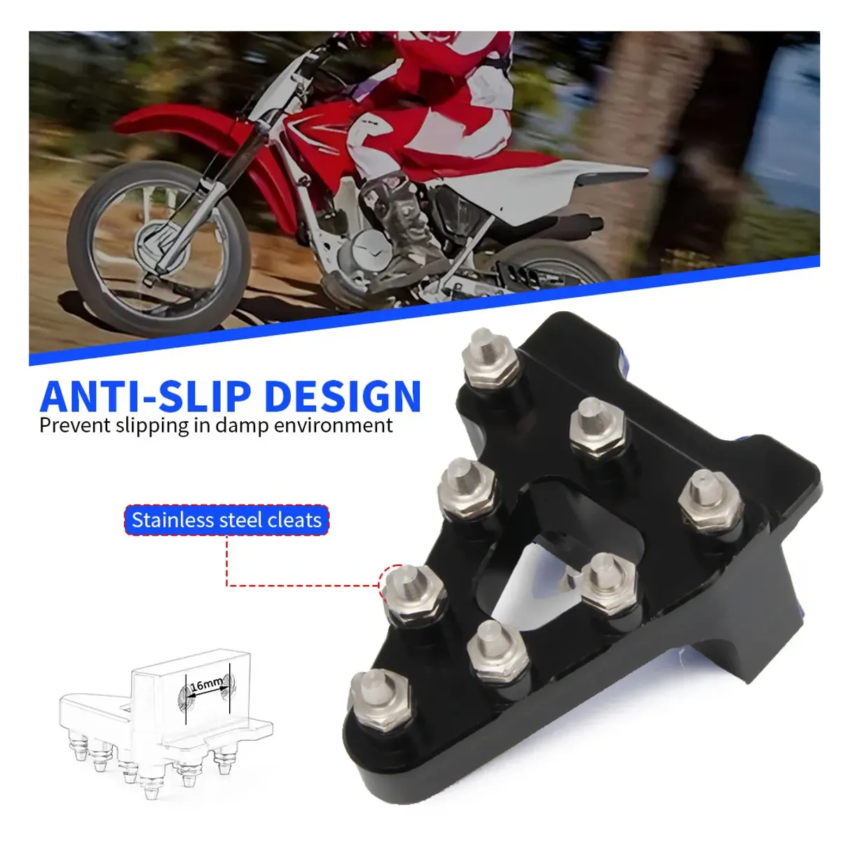GENERICO - Pedal De Freno Trasero Para Motocicleta Aluminio Negro Enduro Pit Bike Motocross