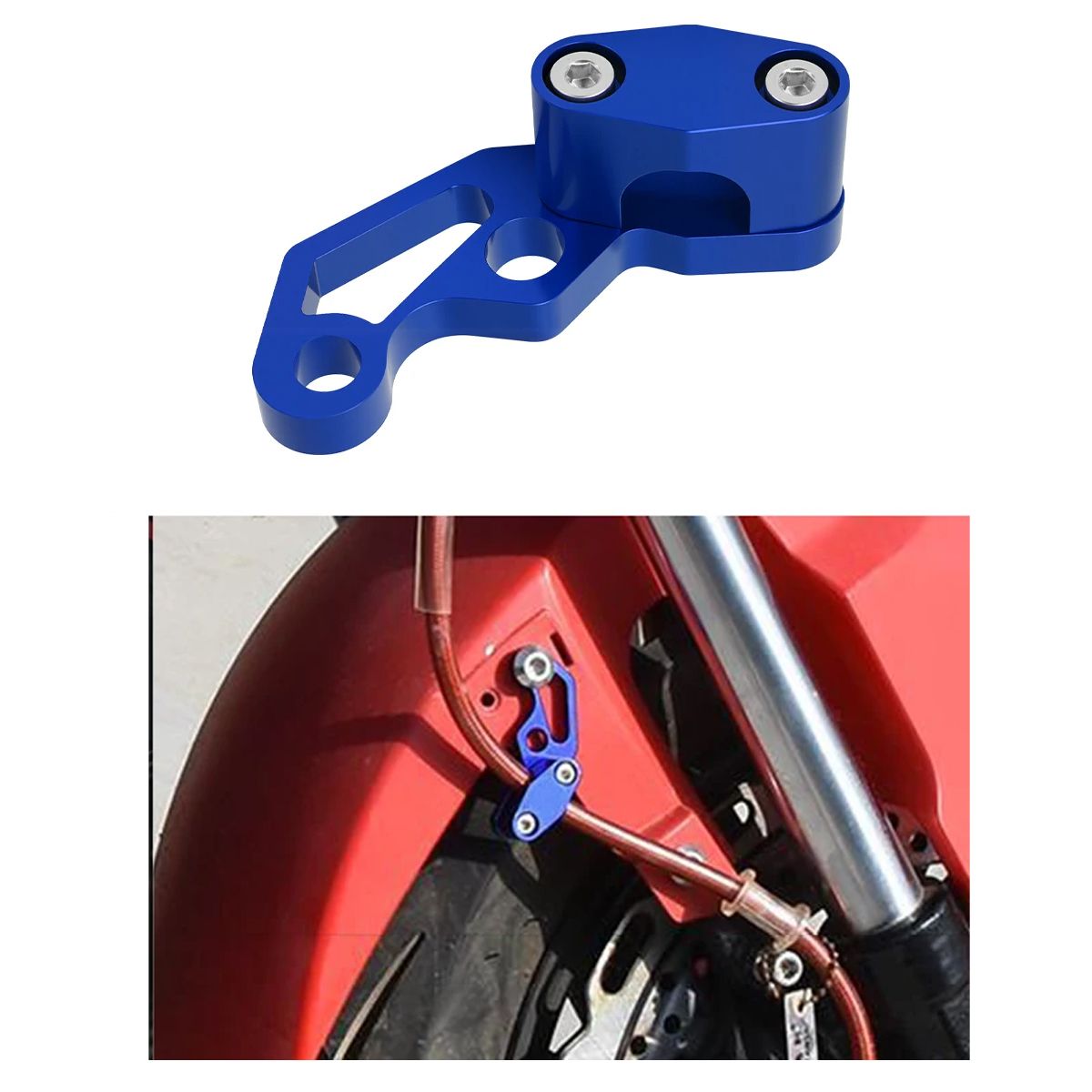 GENERICO - Separador Abrazadera de Cables Para Moto Color Azul Aluminio