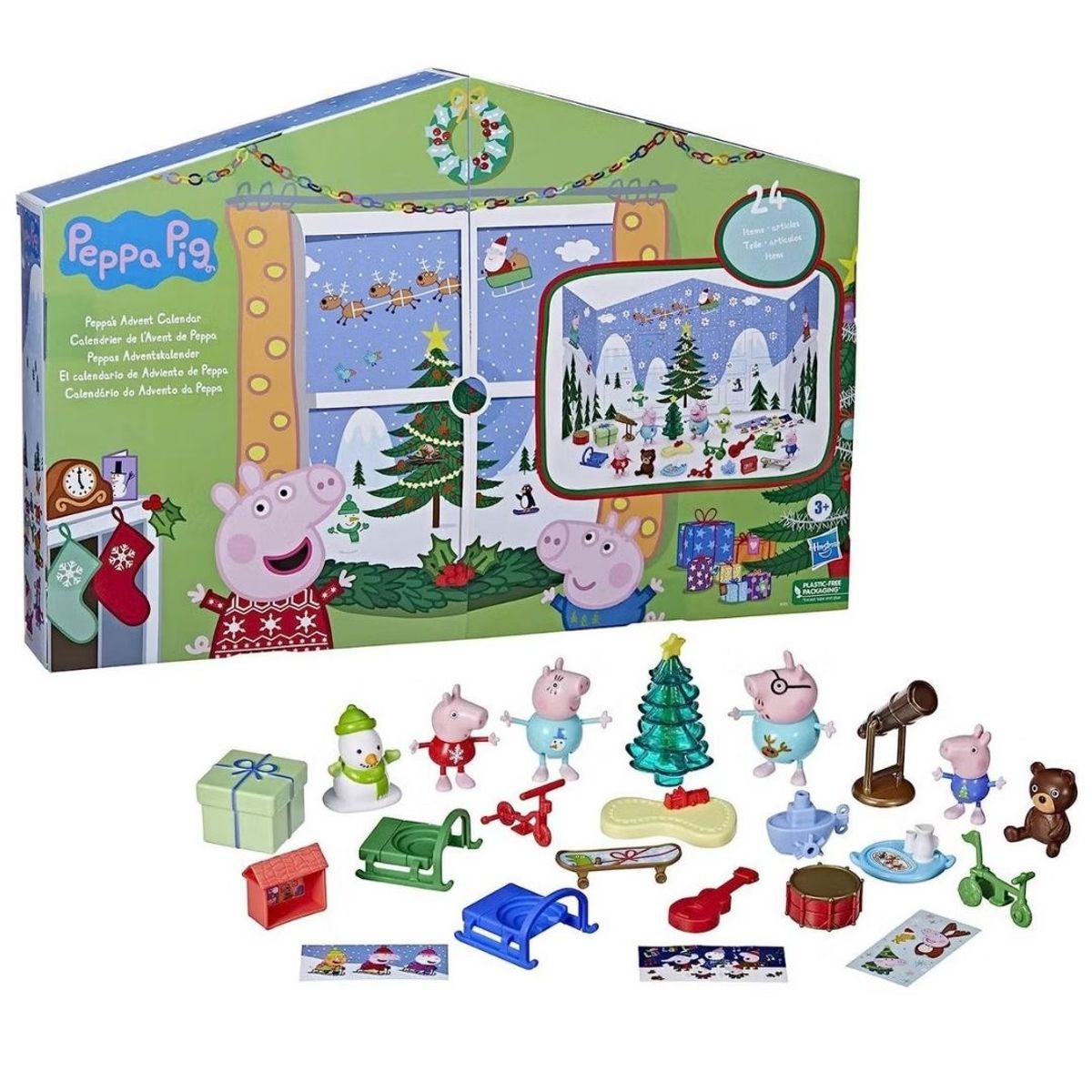 PEPPA PIG - Calendario de Adviento Peppa Pig con Figuras y Accesorios Sorpresa Juguete Infantil