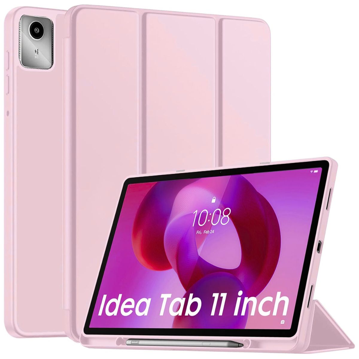 GENERICO - Funda Smart Case Portapencil Para Lenovo Idea Tab 11 - ROSADO