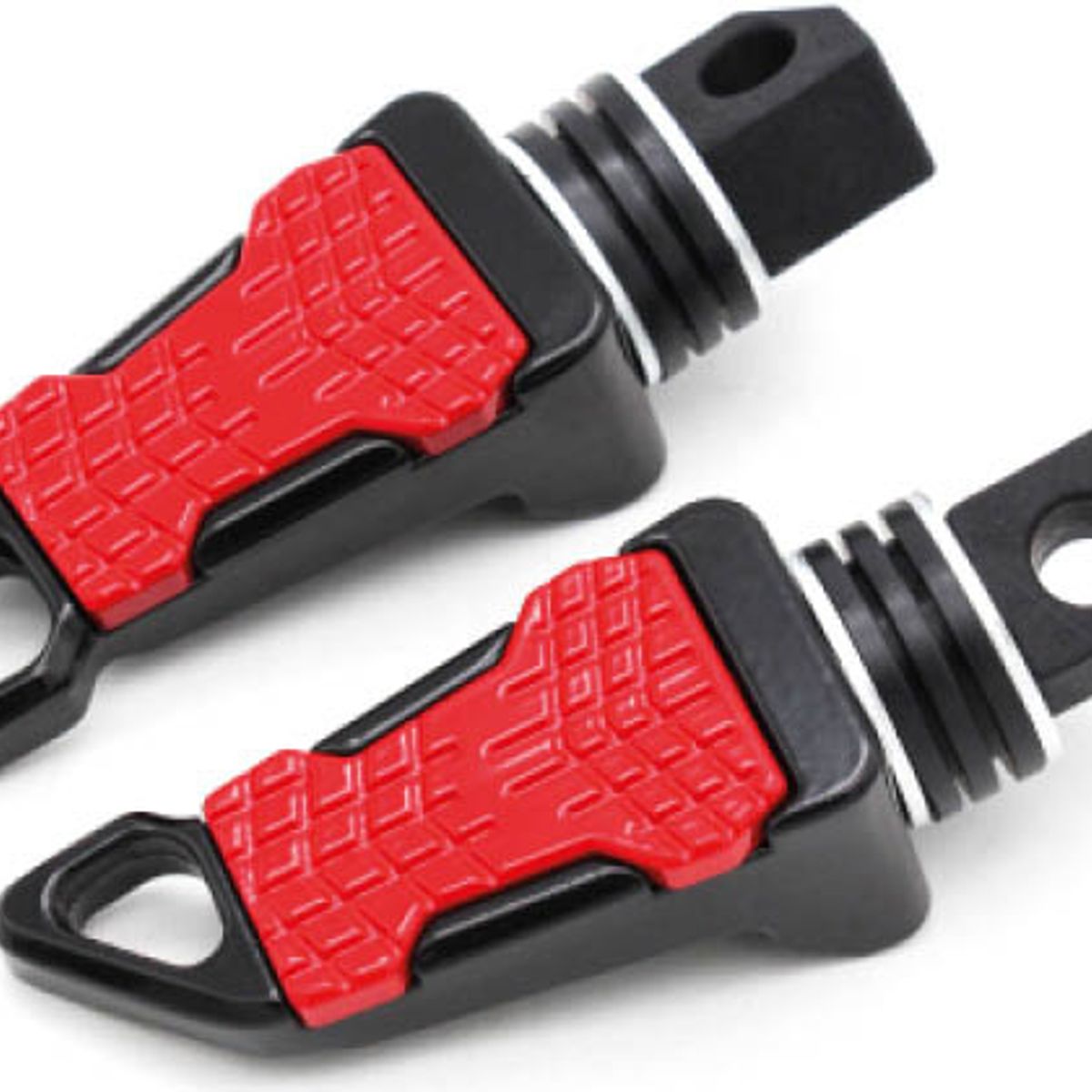 GENERICO - Posapies Para Motocicleta 12 cm Color Rojo Par 2 Piezas Aluminio Antideslizante